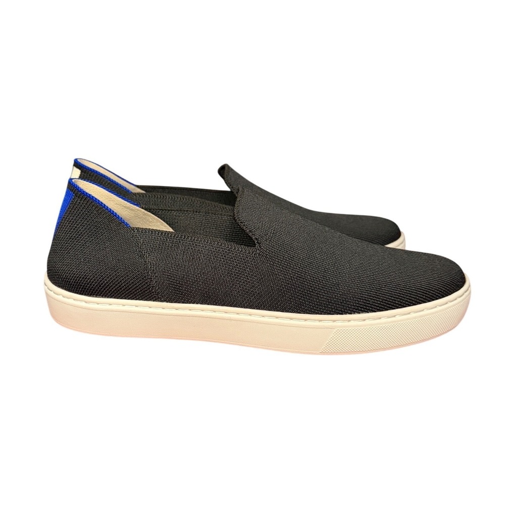 Rothys The Sneaker Black Solid Slip On Knit Shoes Women Size 8.5